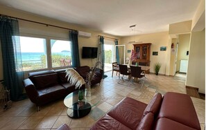 Älytelevisio, takka, kirjoja