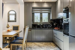 Private kitchen - Villa Rafael | Infinity Pool & Private Chapel on Mamma Mia Island (Skopelos)