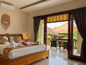 Chambre Double Supérieure, balcon, vue jardin