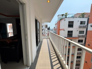 Apartment, 1 Bedroom, Smoking, Balcony | Balcony - Bright Corner Pool-view Studio With Balcony - New Nordic VIP 3, Pratumnak (Pattaya)