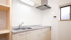 Cozinha moderna com pia dupla, armários claros e janela.