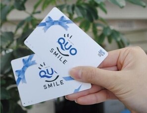 Two cards with the text "RVO SMILE" and a blue ribbon design. - Hotel Route-inn Utsunomiya Miyukicho-kokudou4gou- (Utsunomiya)