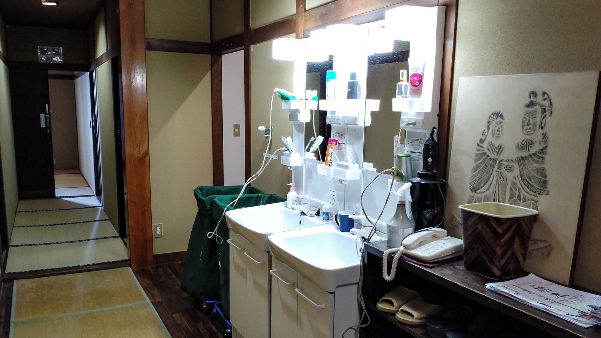 Hair dryer, soap, shampoo
