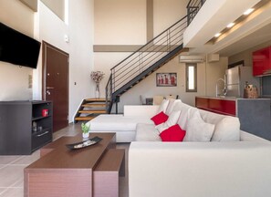 Televisión y chimenea 