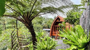 Panoraamabungalow, 1 makuuhuone, parveke, näköala puutarhaan | Ulkopuoli