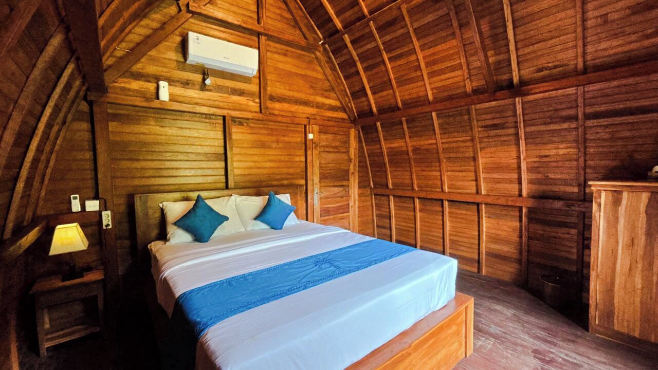 Panoraamabungalow, 1 makuuhuone, parveke, näköala puutarhaan | Ilmainen Wi-Fi