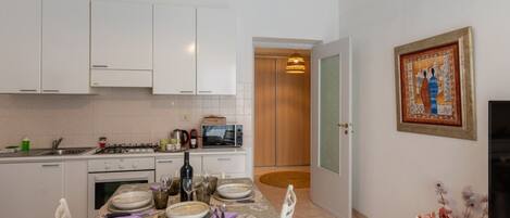 Fridge, microwave, toaster