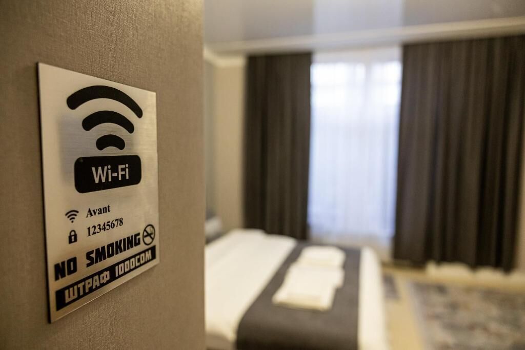 Laptop workspace, blackout curtains, soundproofing, free WiFi