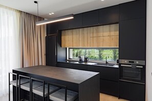 Unique | Private kitchen | Full-size fridge, oven, stovetop, cookware/dishes/utensils