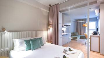 Deluxe Apartment, 1 Bedroom, City View | Desk, laptop workspace, free WiFi