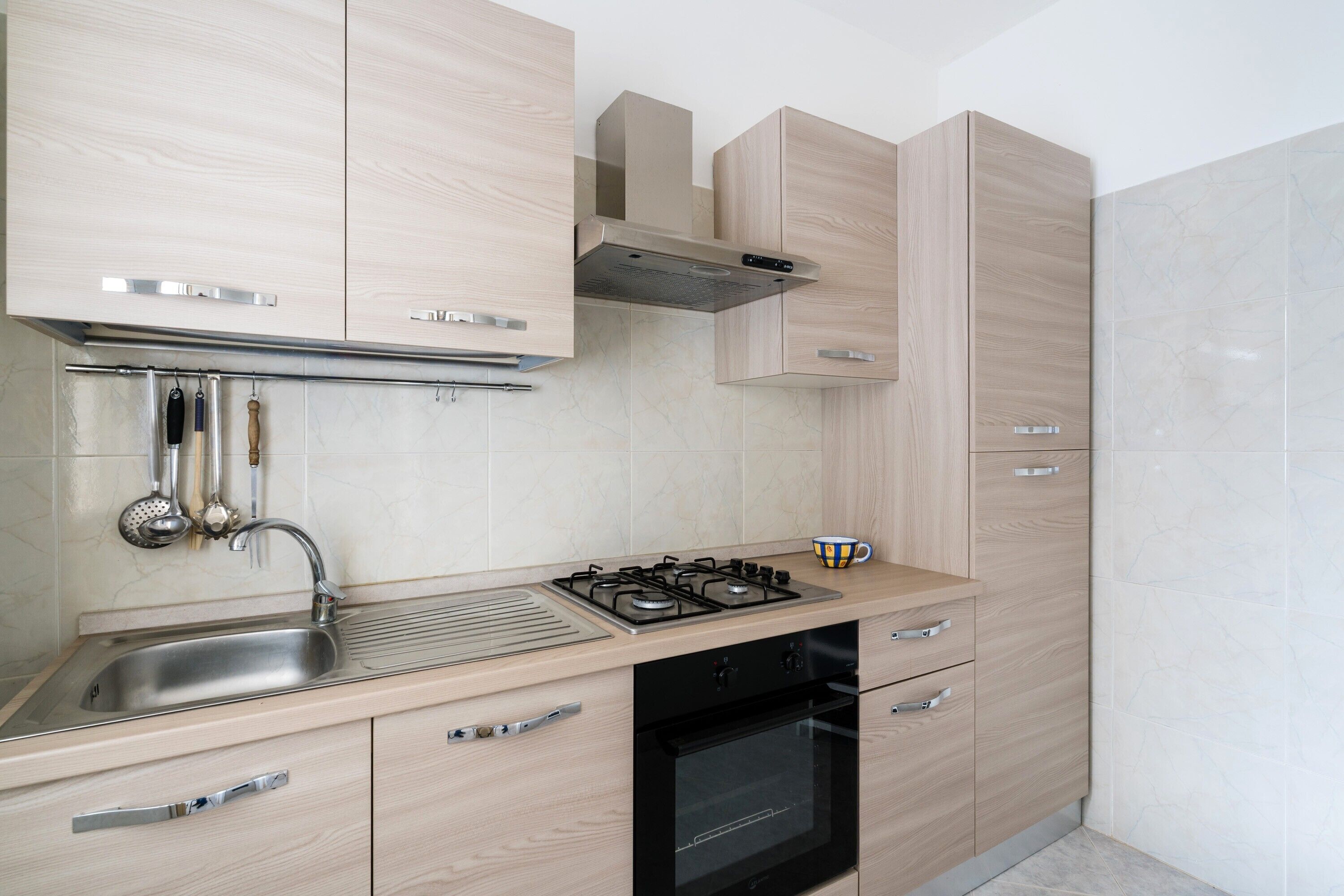 Fridge, oven, stovetop, cookware/dishes/utensils