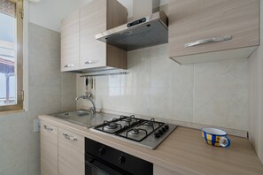 Fridge, oven, stovetop, cookware/dishes/utensils