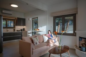 Villa, Patio, Sea View | Living area - Morea Club West House (Kalamata)