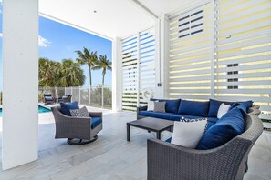 House, 4 Bedrooms | Living area - 5960 Sunset Beach: 4br Beachfront Home W/ Pool! 4 Bedroom Home (Fort Myers Beach)