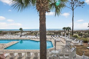 A heated pool - Ocean One 213 - Second Floor Oceanfront 3BR Condo (Hilton Head Island)