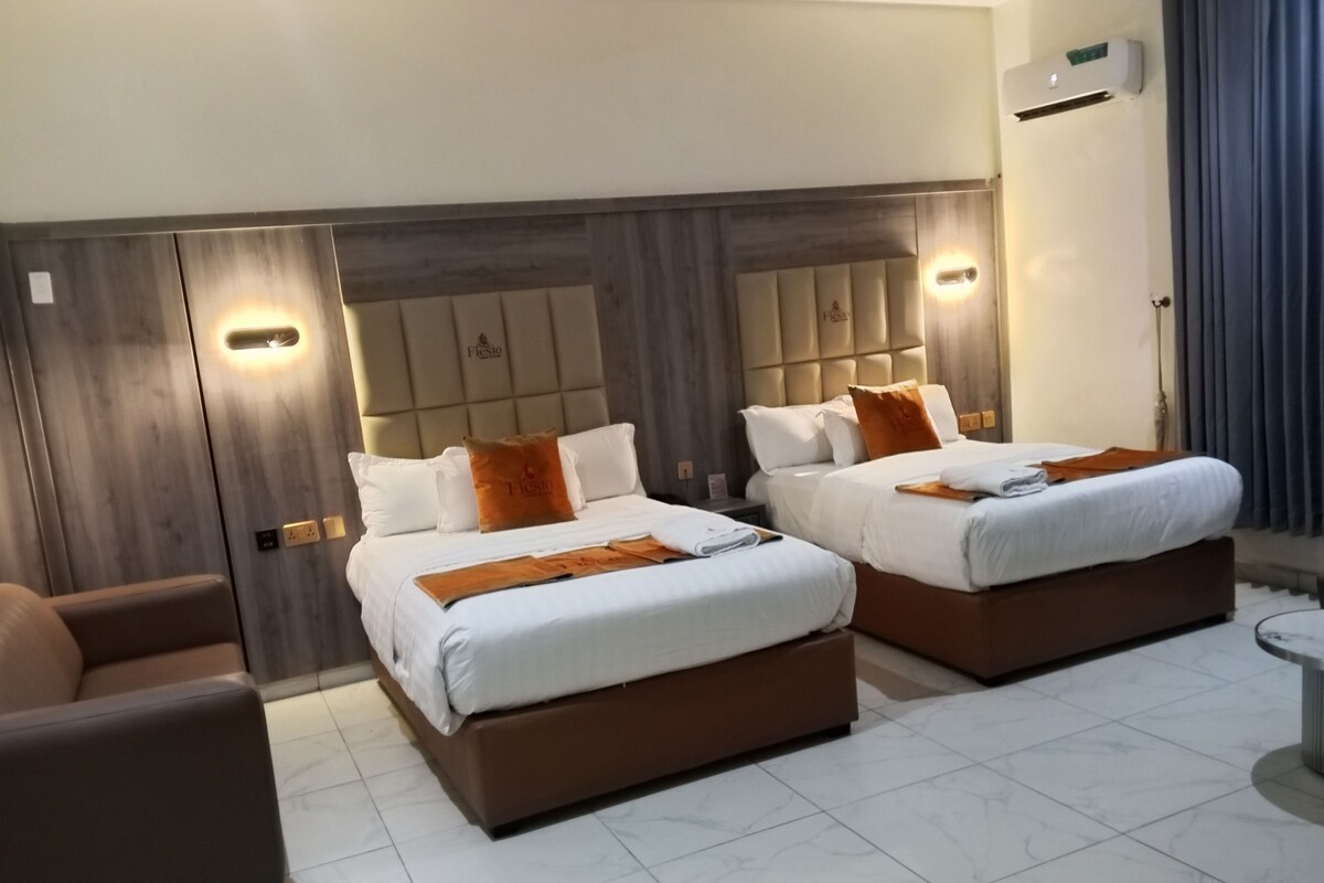 Luxury Double or Twin Room, Pool View | In-room safe, desk, laptop workspace, blackout curtains