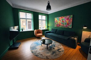 Basic Double or Twin Room, City View | Living area - Greenbrook Green Suites (Aalborg)