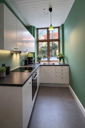 Oven, stovetop, cookware/dishes/utensils