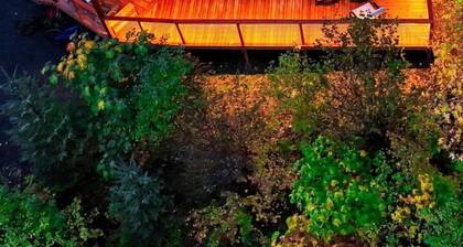 Modern Luxury Yurt with Firepit Table & Skylit Dome near Carson, Washington