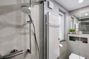 Dusche, Haartrockner, Handtücher