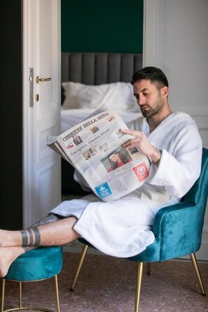 Deluxe Double or Twin Room, Balcony, City View | In-room safe, blackout drapes, iron/ironing board, free WiFi - Quatrum Napoli (Naples)