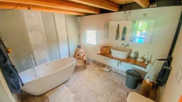 Hair dryer, bidet, towels