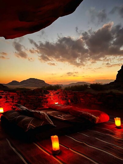 Romantic cave under the stars