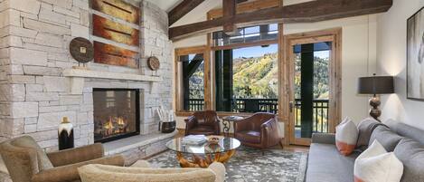 Fernseher, Kamin, Bücher