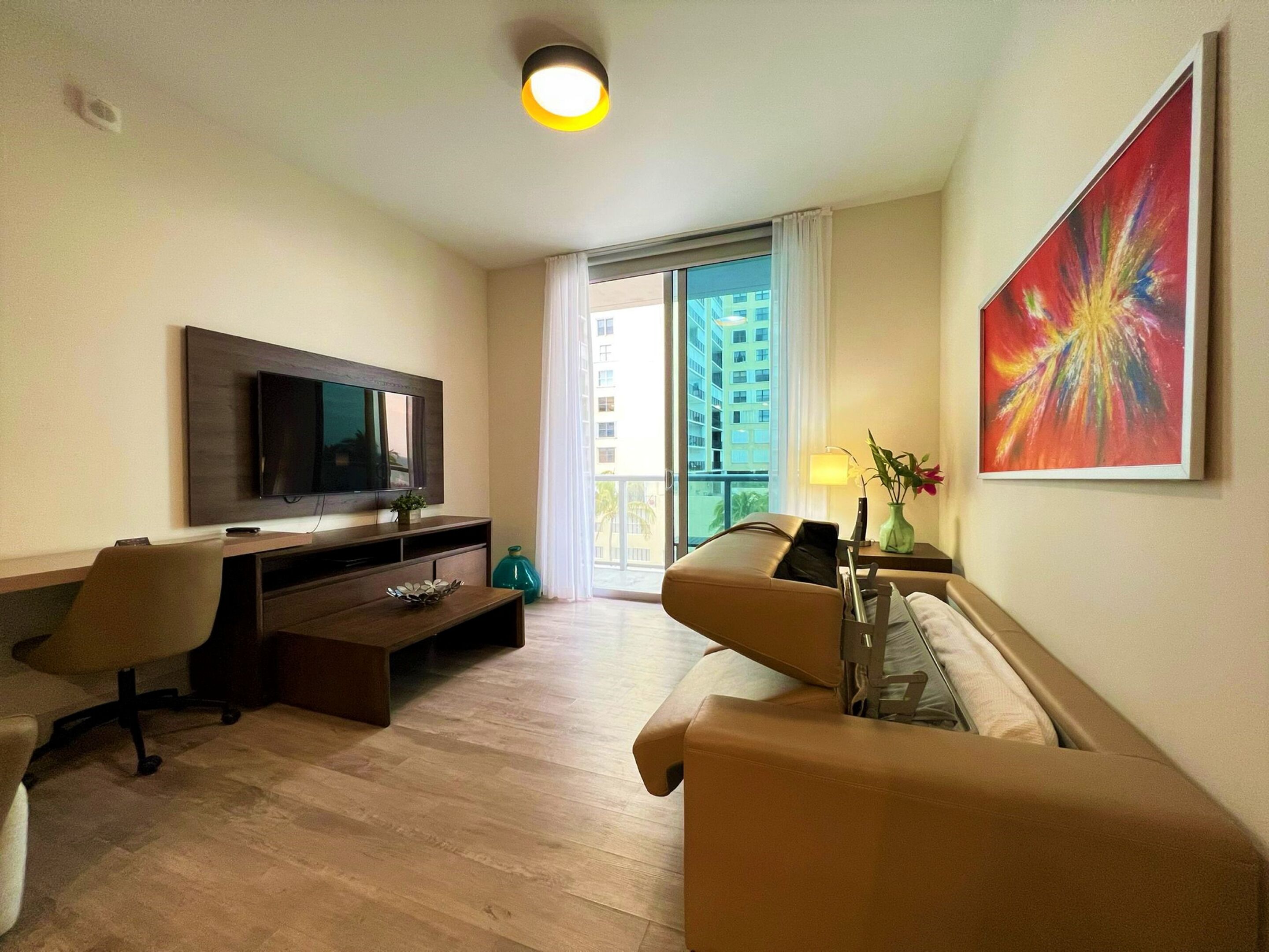 豪華客房, 陽台, 部分海景 | 起居區