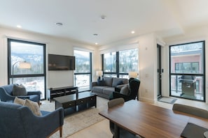 Appart'hôtel Luxe, vue montagne | Coin séjour