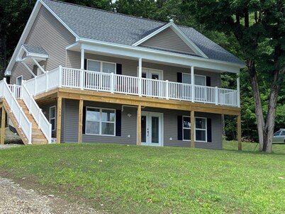 Luckeys Lakehouse is a new 3 bedroom, 2 bath home with lake view and access.