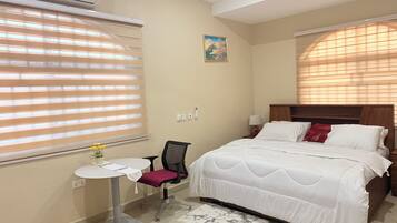 Een strijkplank/strijkijzer, gratis wifi