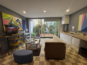 Suite, Balcony, Courtyard View | Living area - Casa Bugambilia - Alma Hotels (Santa Marta)