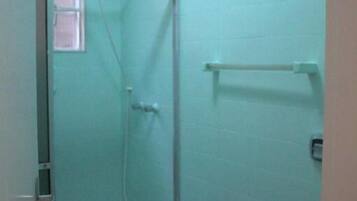 Shower, towels, toilet paper