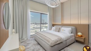 Apartemen Mewah, balkon, pemandangan kota | Seprai katun Mesir, seprai premium, brankas, dan tirai kedap cahaya