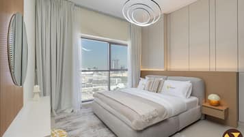 Luxury Apartment, Balcony, City View | Cribs/infant beds, free WiFi, bed sheets