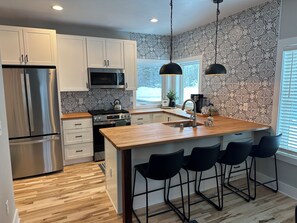Microwave, oven, stovetop, dishwasher - Trailside#2 TRAILER PARKING/HOT TUB, 2 bed2bath, ATV, snowmobile, ski, snowboard (Wakefield)