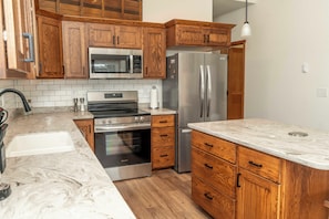 Microwave, oven, stovetop, dishwasher