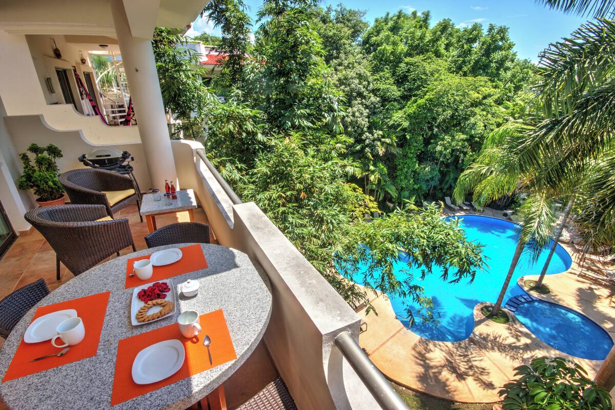 스탠다드 아파트, 발코니, 정원 전망 | 발코니