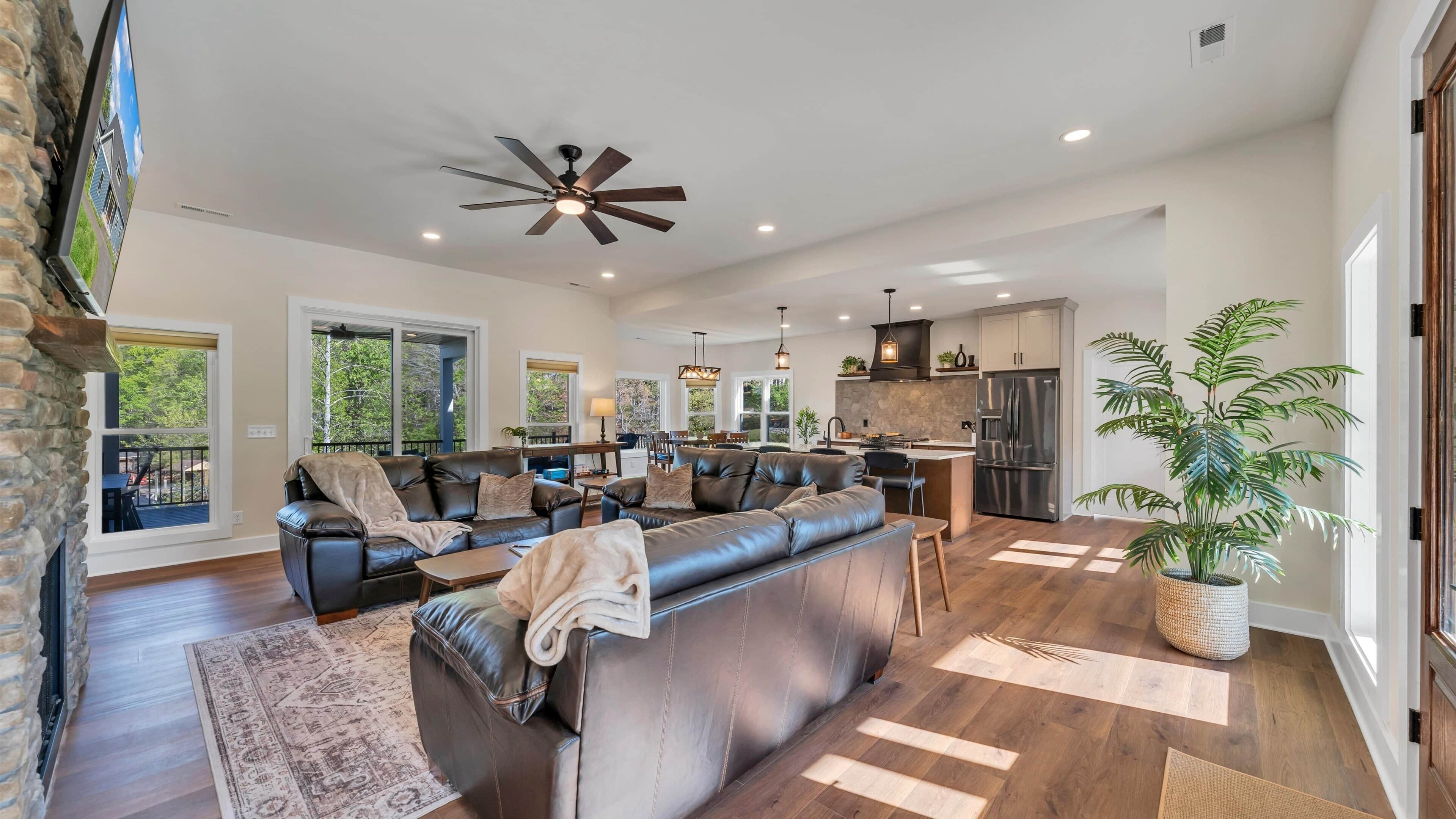 Télévision, cheminée