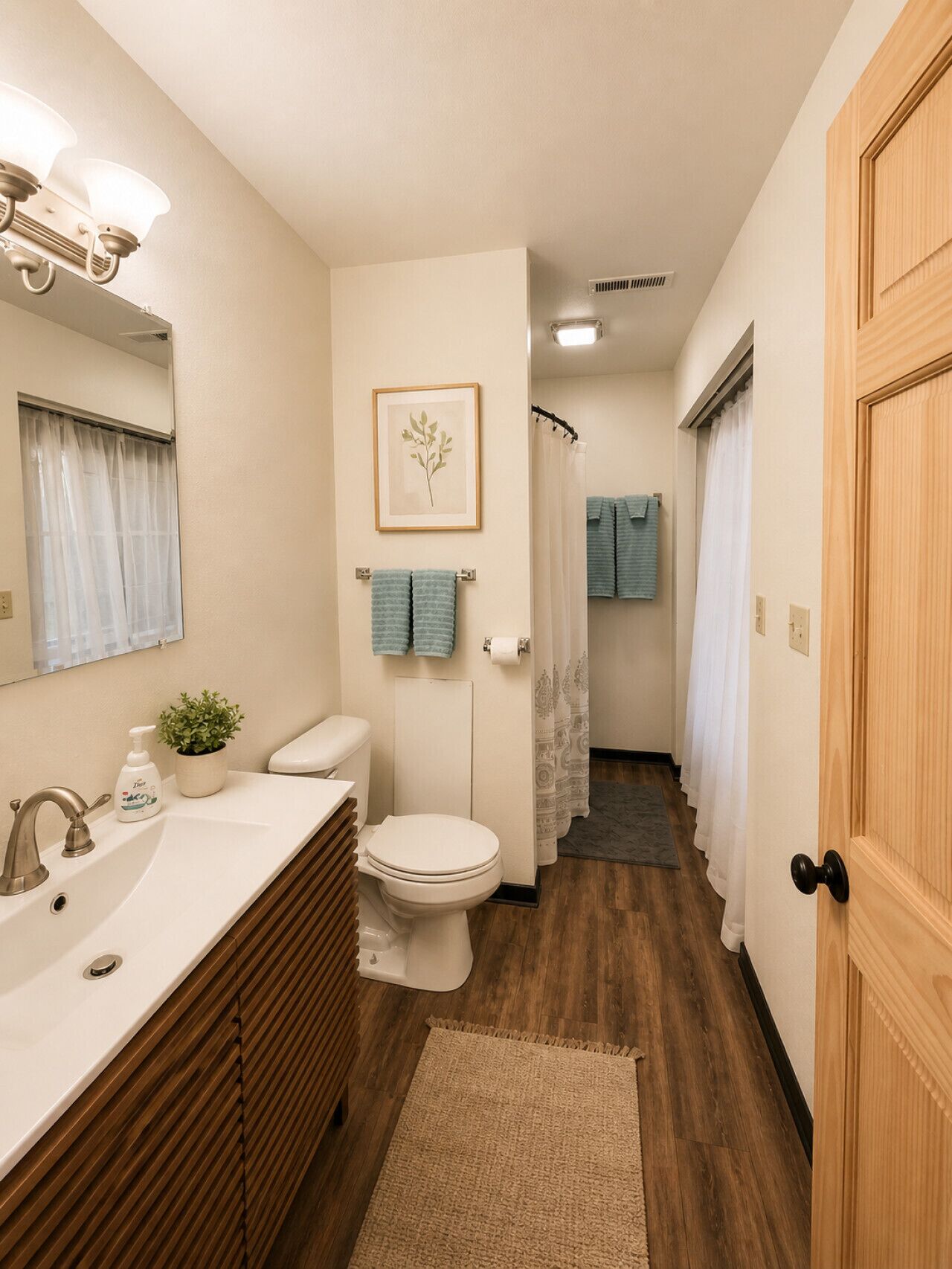 Hair dryer, towels