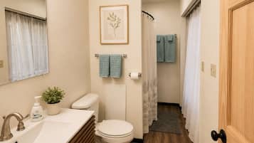 Hair dryer, towels