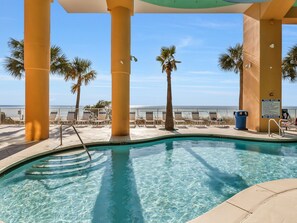 A heated pool - 2 Gulf front Masters. 1st floor corner unit with wraparound private balcony. (Panama City Beach)