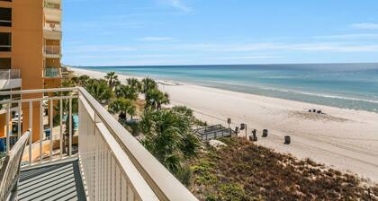 2 Gulf front Masters. 1st floor corner unit with wraparound private balcony.