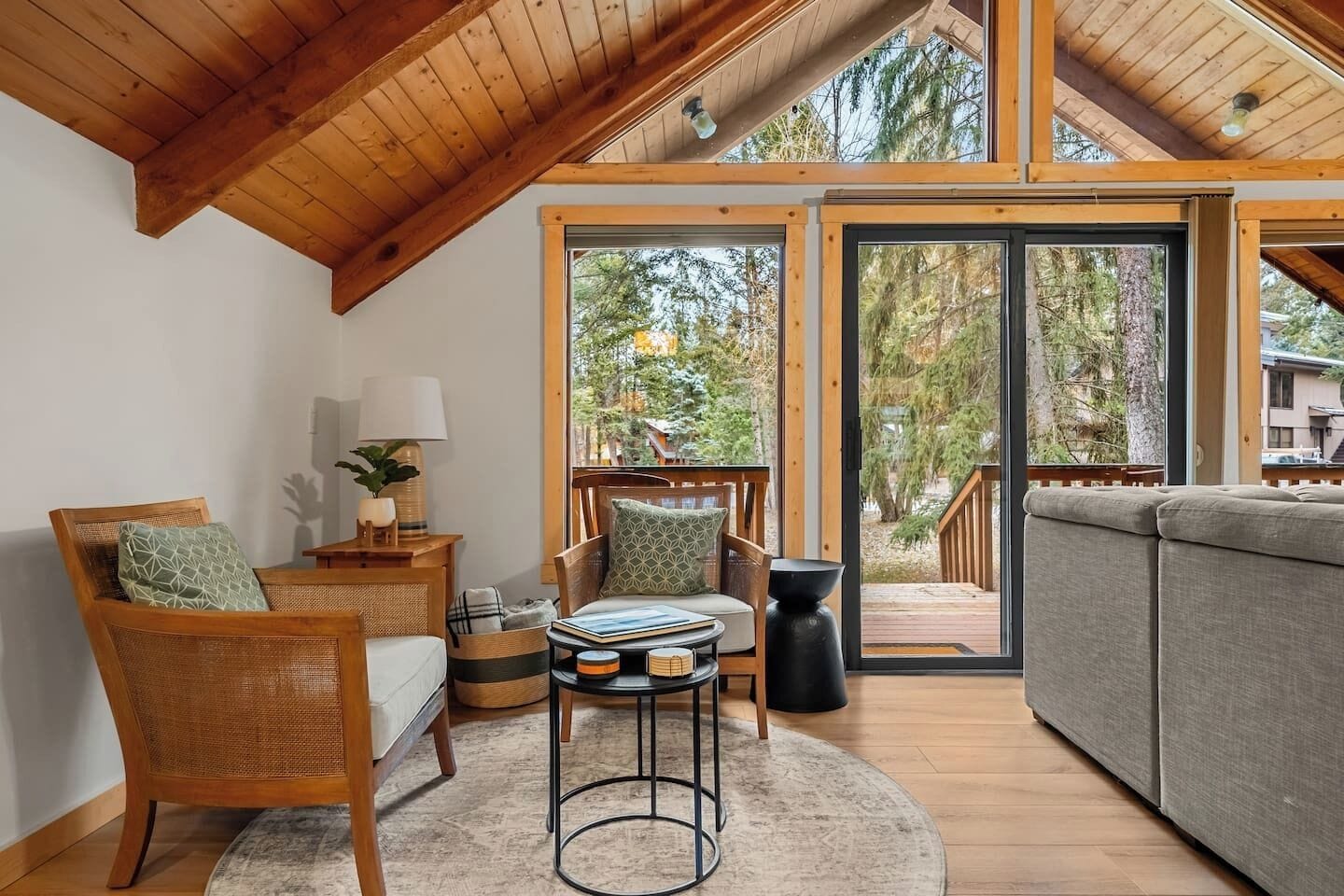 Télévision, cheminée, chaîne hi-fi