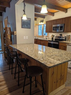 Fridge, microwave, oven, stovetop - Newly Renovated 3 BRD, 2 BA chalet on 50 acres.  Easy access to Loon Lake/Gore (Chestertown)