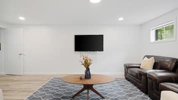 Smart TV, video games, foosball, books