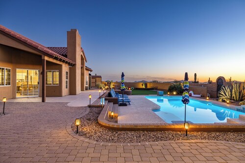 Private Desert Retreat w/ Heated Pool + Spa • Mountain Views