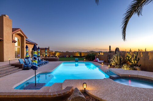 Private Desert Retreat w/ Heated Pool + Spa • Mountain Views