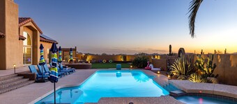 Private Desert Retreat w/ Heated Pool + Spa • Mountain Views